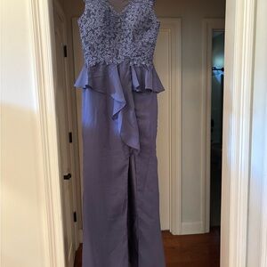 Elegant Navy  Lace Maxi Dress